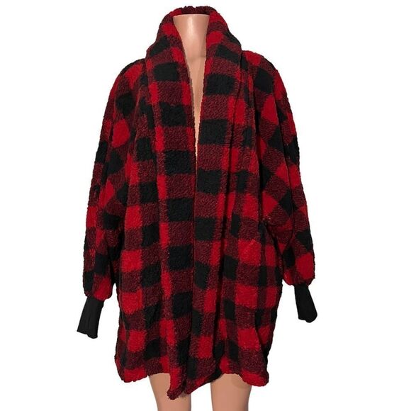 BumbleBella by Jill Martin Petite Sherpa Shawl Collar Button Lounger - Picture 2 of 5